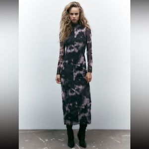 🆕 Zara Printed Tulle Dress SIZE X-Small
